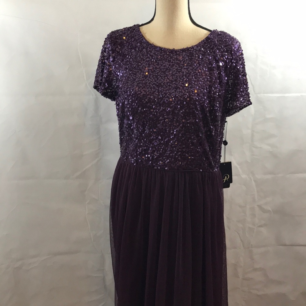 Adrianna Papell  long sequin dress NWT purple